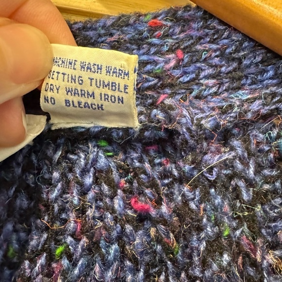 Vintage Blueprint Wool Blend Button Front Cardigan with Pockets / Large - Picture 6 of 13